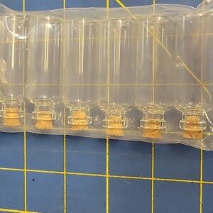 7 piece mini glass cork lid containers New